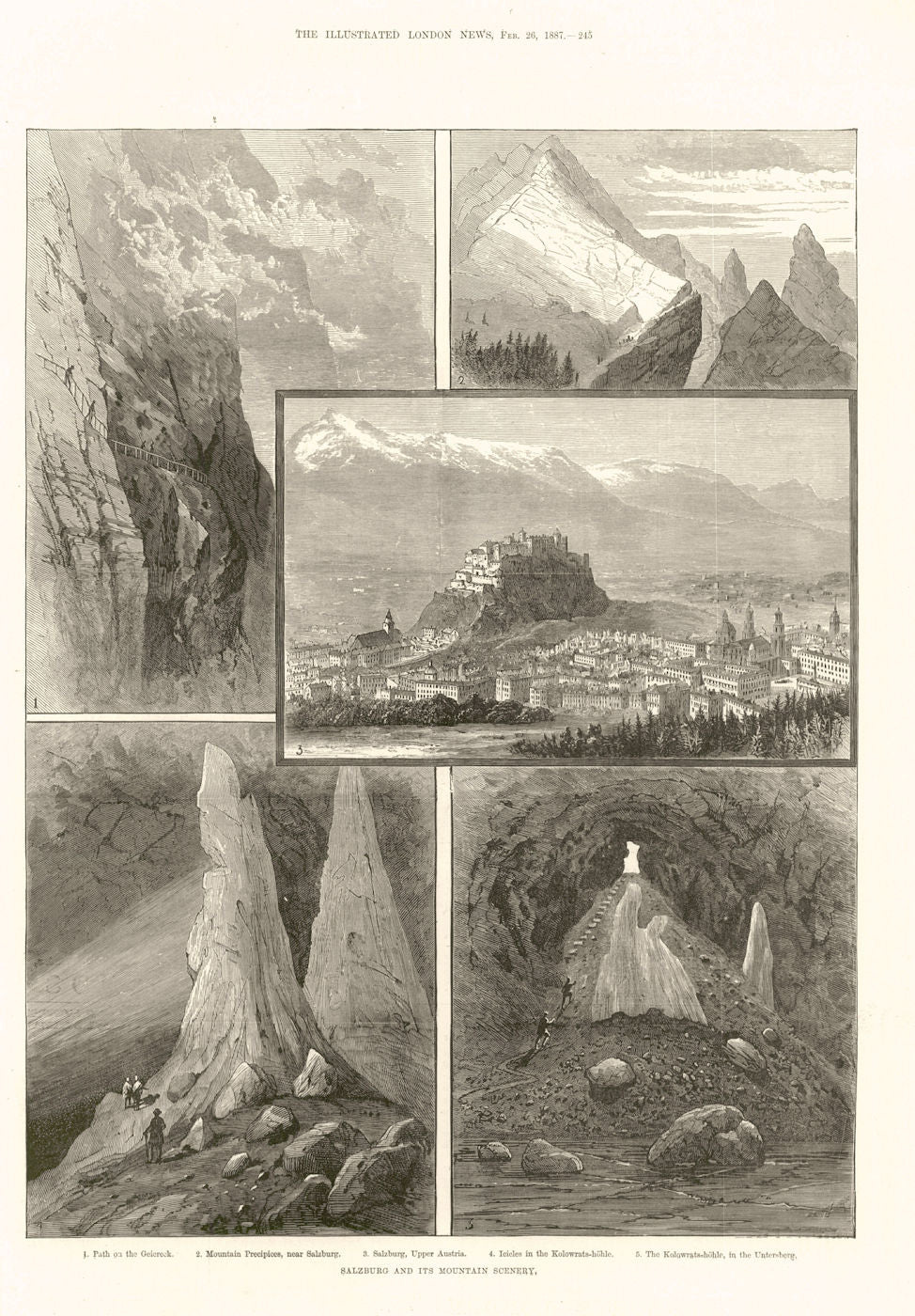 Salzburg. Geiereck Upper Austria Kolowratshöhle Kolowratshöhel Untersberg 1887